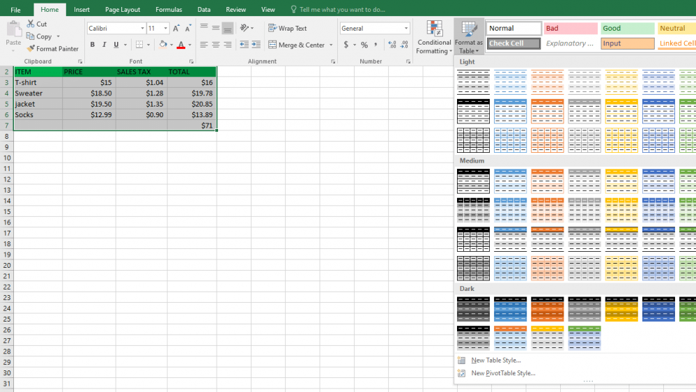 table-formatting